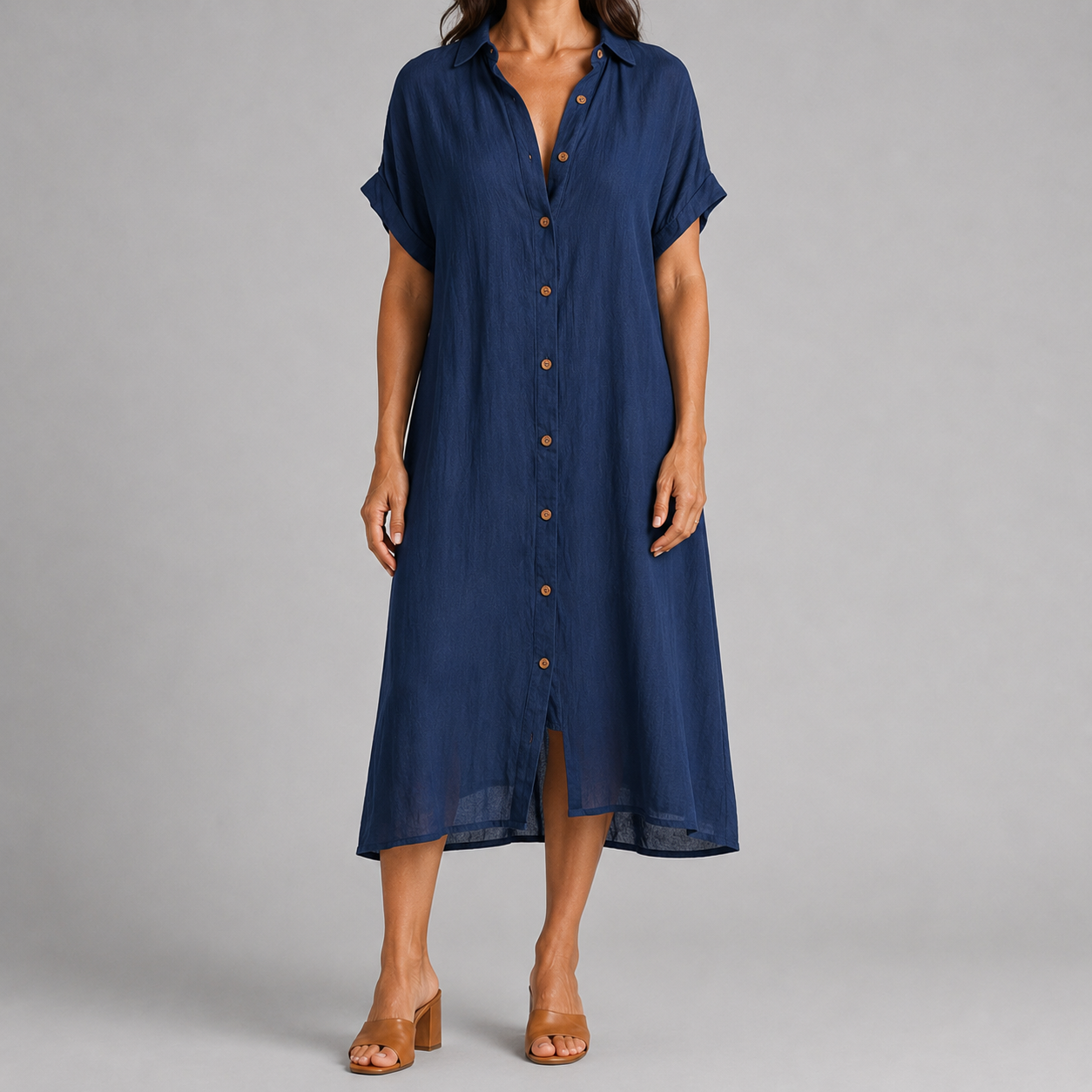 Camille™ Knap-Front Midikjole