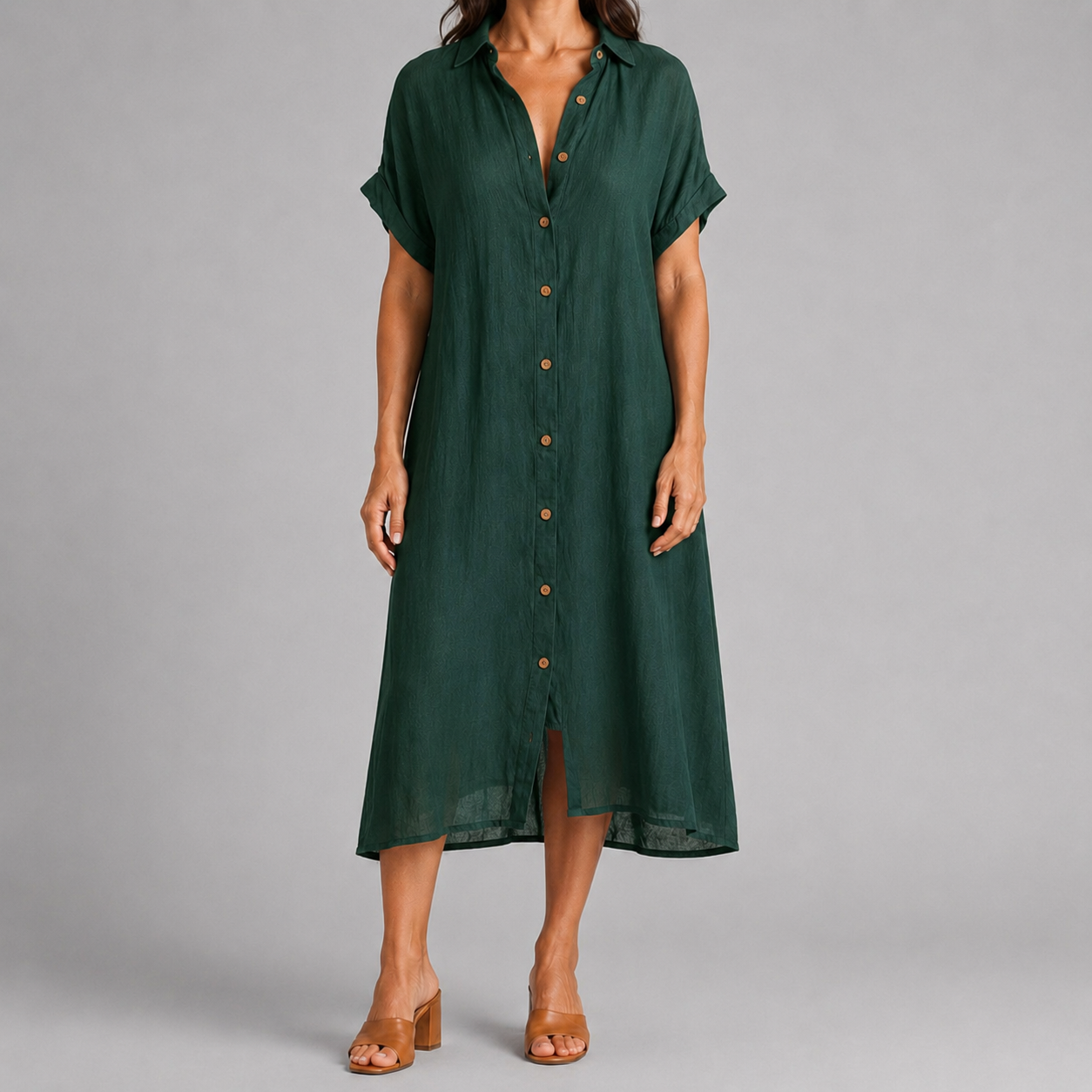 Camille™ Knap-Front Midikjole