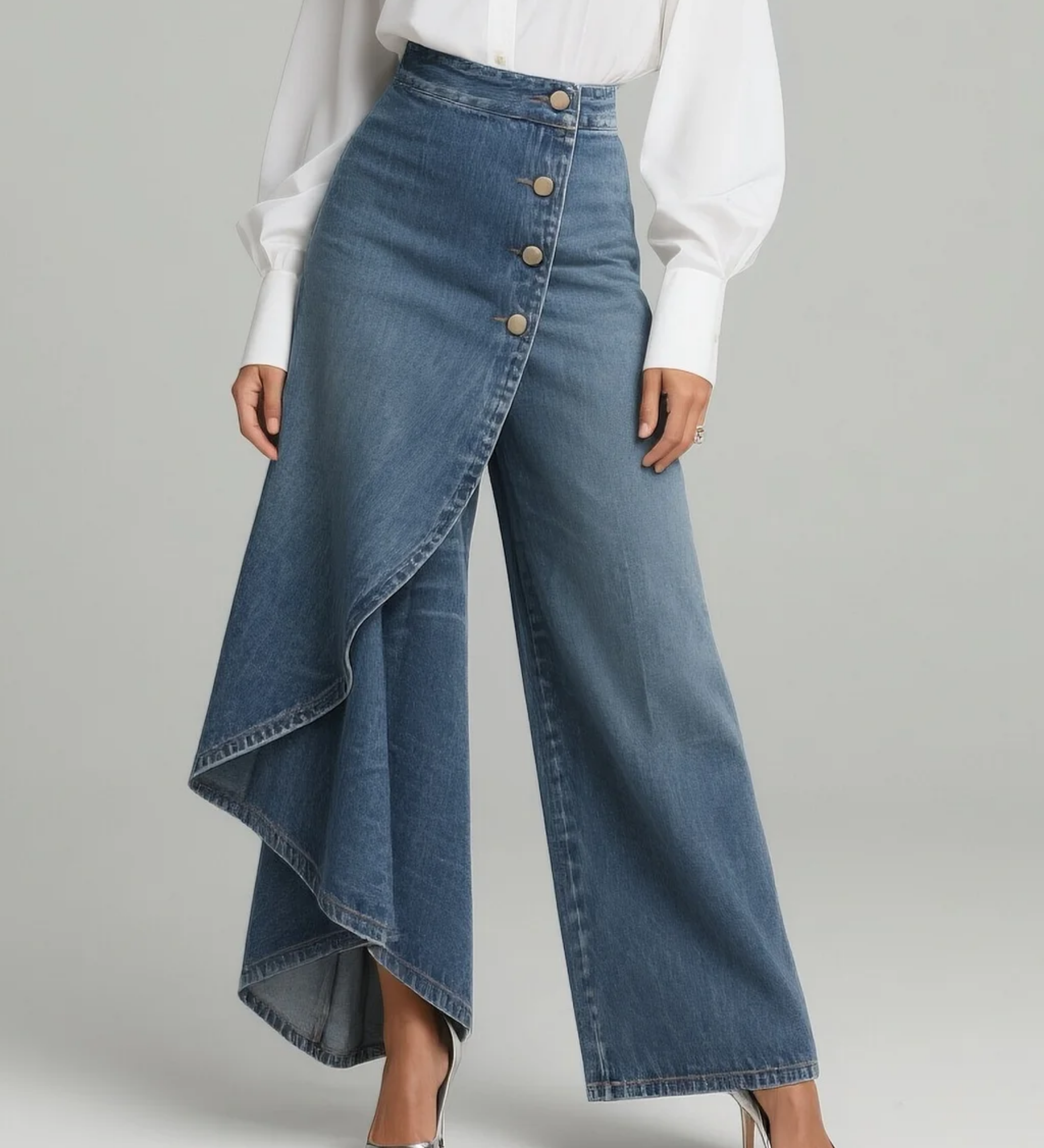 Holly | Denimbukser med omslag