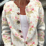 Kerensa™ | Vintage strikcardigan med blomsterprint