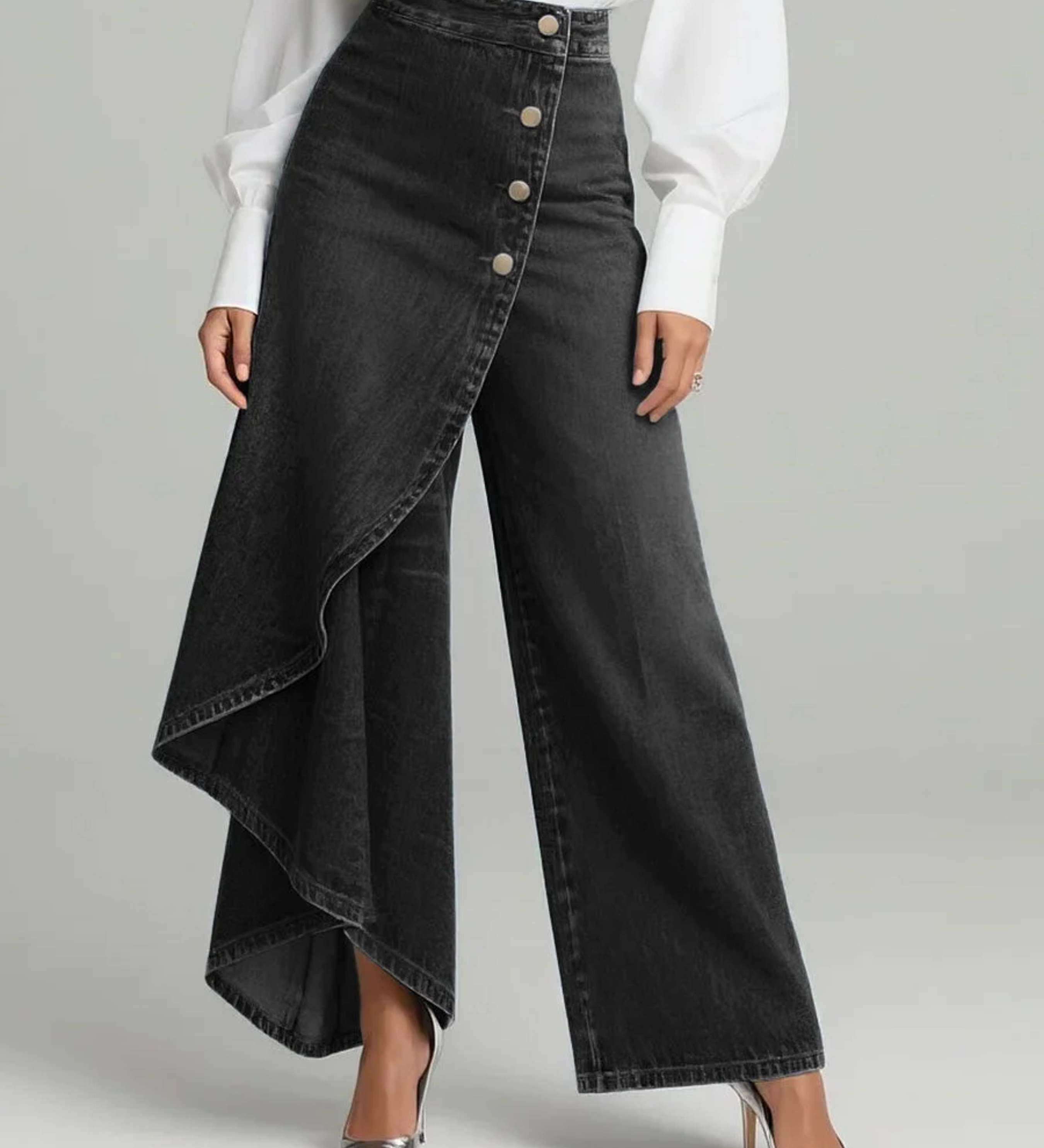 Holly | Denimbukser med omslag