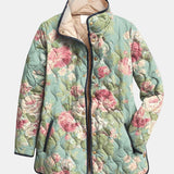 Carys | Retro Blomstret Mønstret Quiltet Jakke