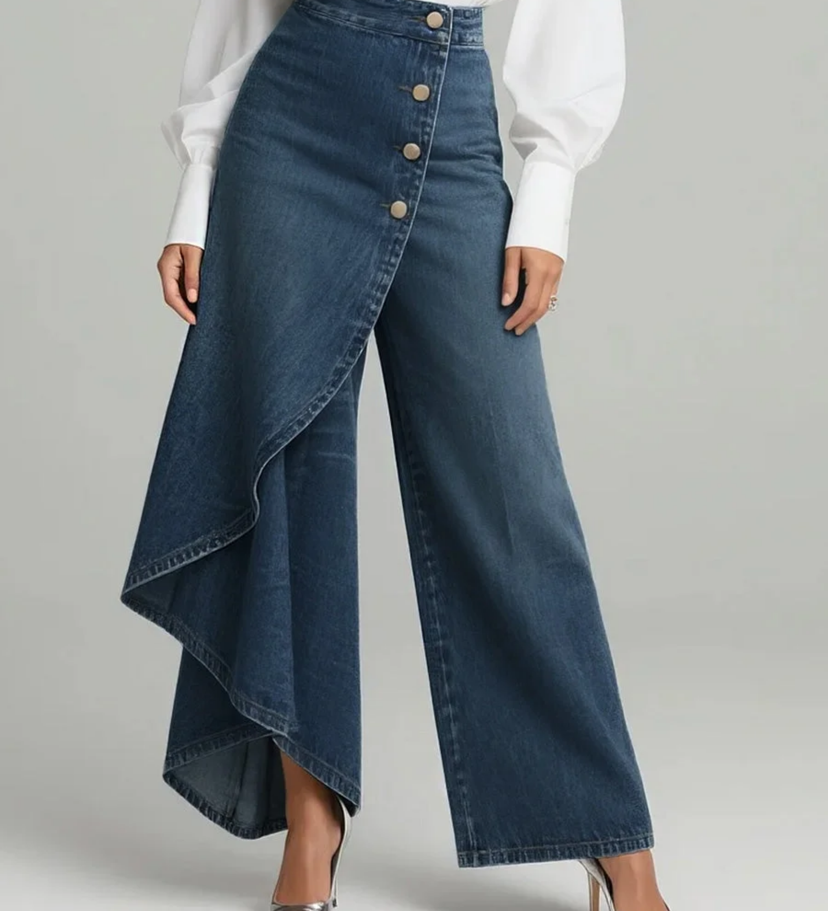 Holly | Denimbukser med omslag