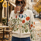 Wrenna™ | Vildtblomsteng lynlås-cardigan
