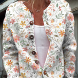 Greta™ | Vintage strikcardigan med blomsterprint