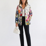 Kaia | Charmerende Vintage Blomsterprint Quiltet Jakke