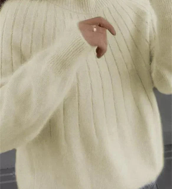 Caitlyn | Stilfuld Ribbet Strik Sweater