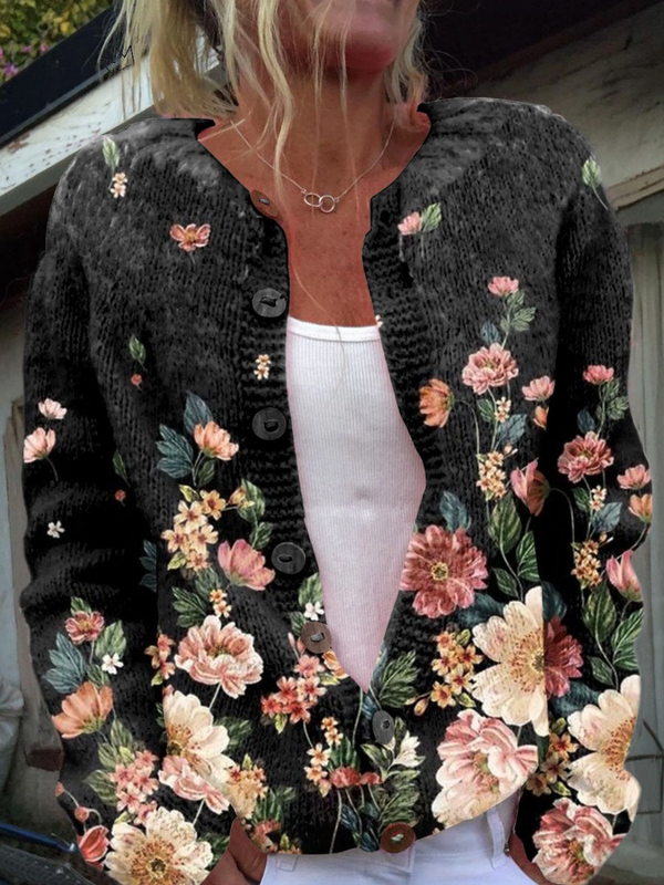 Kivara™ | Vintage cardigan med blomsterprint