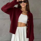 Noelle | Strikket cardigan med farverige knapper