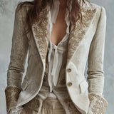 Genevieve | Ivory Broderet Blazer