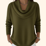 Julia | Sweater med vandfaldskrave