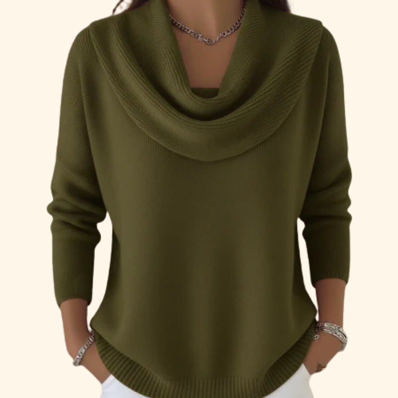 Julia | Sweater med vandfaldskrave