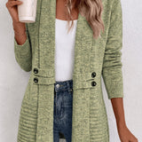 Tessa™ | Salviegrøn ribstrikket cardigan med taljeklips