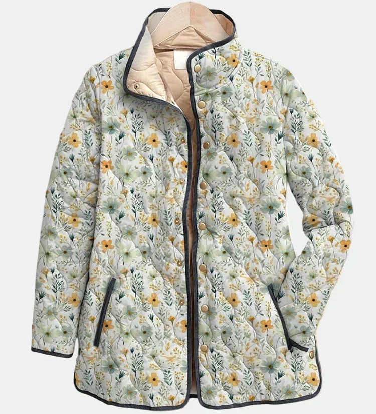 Nola | Dejlig Blomsterprintet Quiltet Jakke