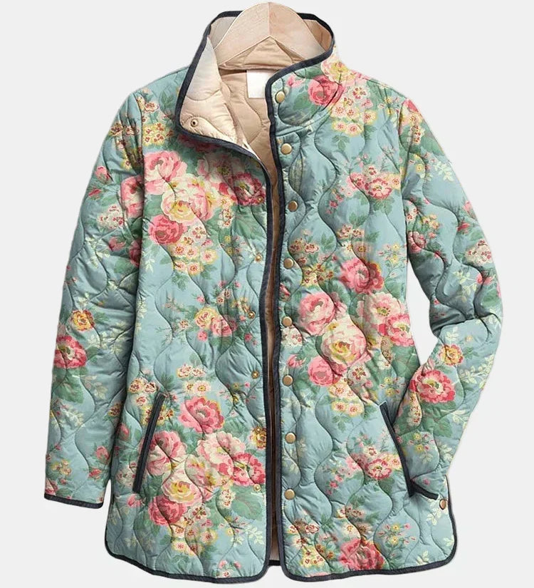 Elara | Quilted Floral Print Jacket