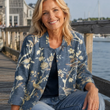 Oriella | Bluse med Fugle og Blomster