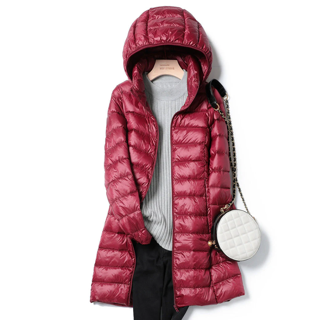 Katie | Lang Ultralet Puffer Dunjakke