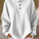 Milagros | Henley-sweatshirt med vaffelstruktur