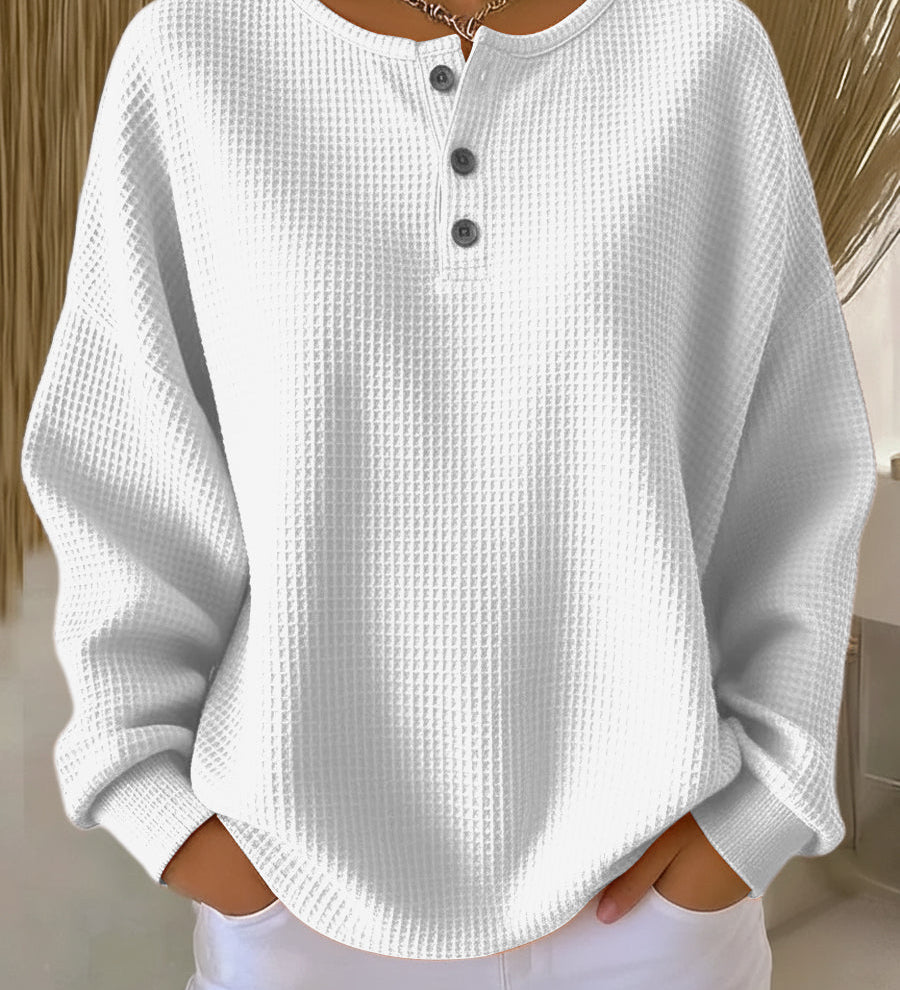 Mirabel - Hyggelig Vaffel Henley Sweatshirt