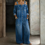 Isla | Off-the-Shoulder Denim Jumpsuit