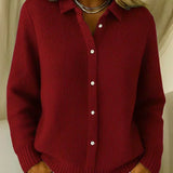 Camille - Tekstureret Strikknap Cardigan
