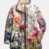 Kaia | Charmerende Vintage Blomsterprint Quiltet Jakke