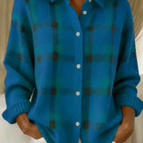 Kelsey | Børstet Strikket Ternet Cardigan