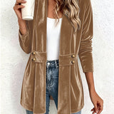 Sutton™ | Kamel velour cardigan med taljeklips