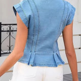 Isobel | V-Neck Denim Top