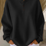 Milagros | Henley-sweatshirt med vaffelstruktur