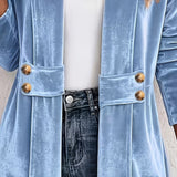 Delaney™ | Himmelblå velour cardigan med taljeklips