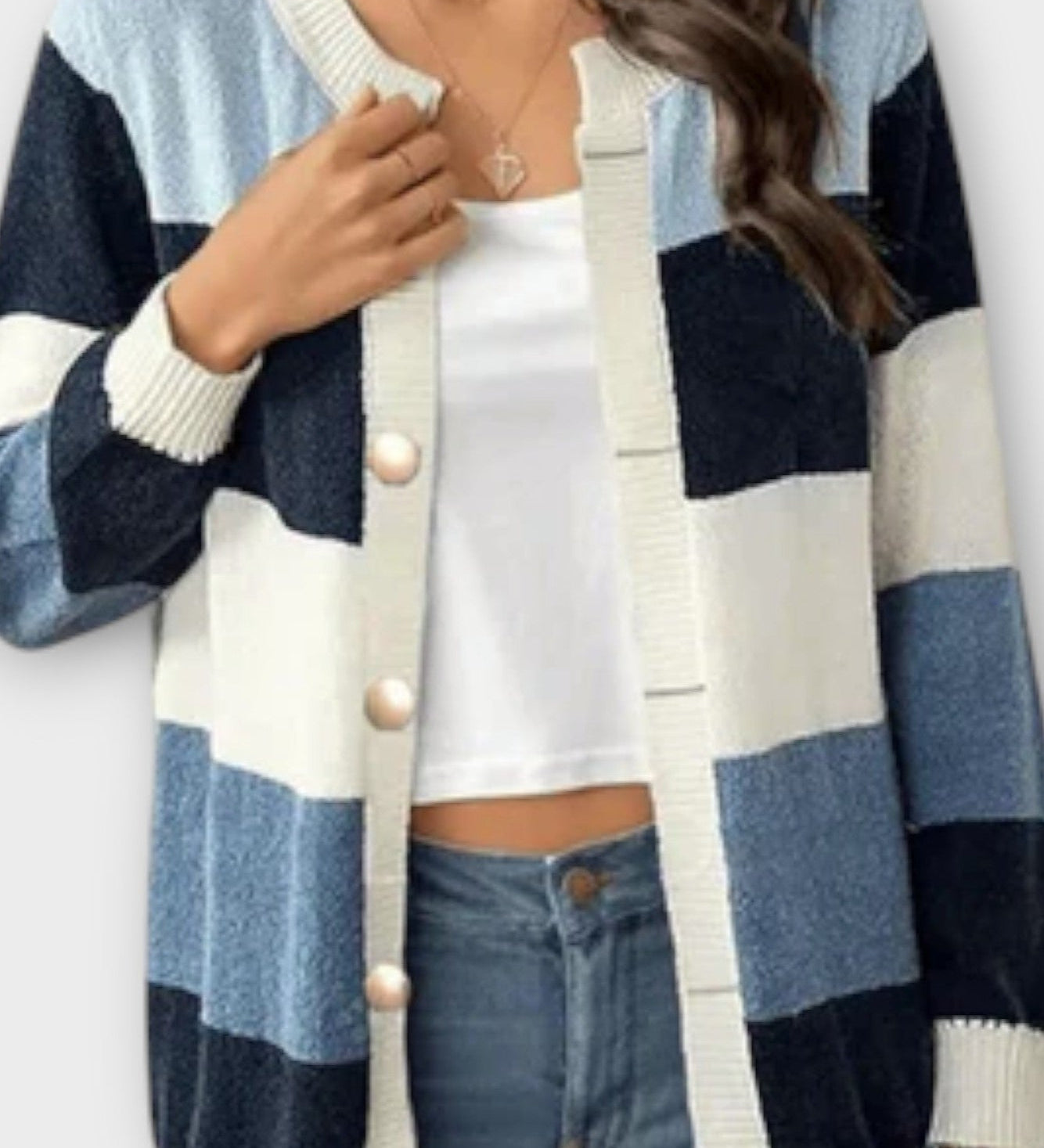 Amalie | Stribet Cardigan