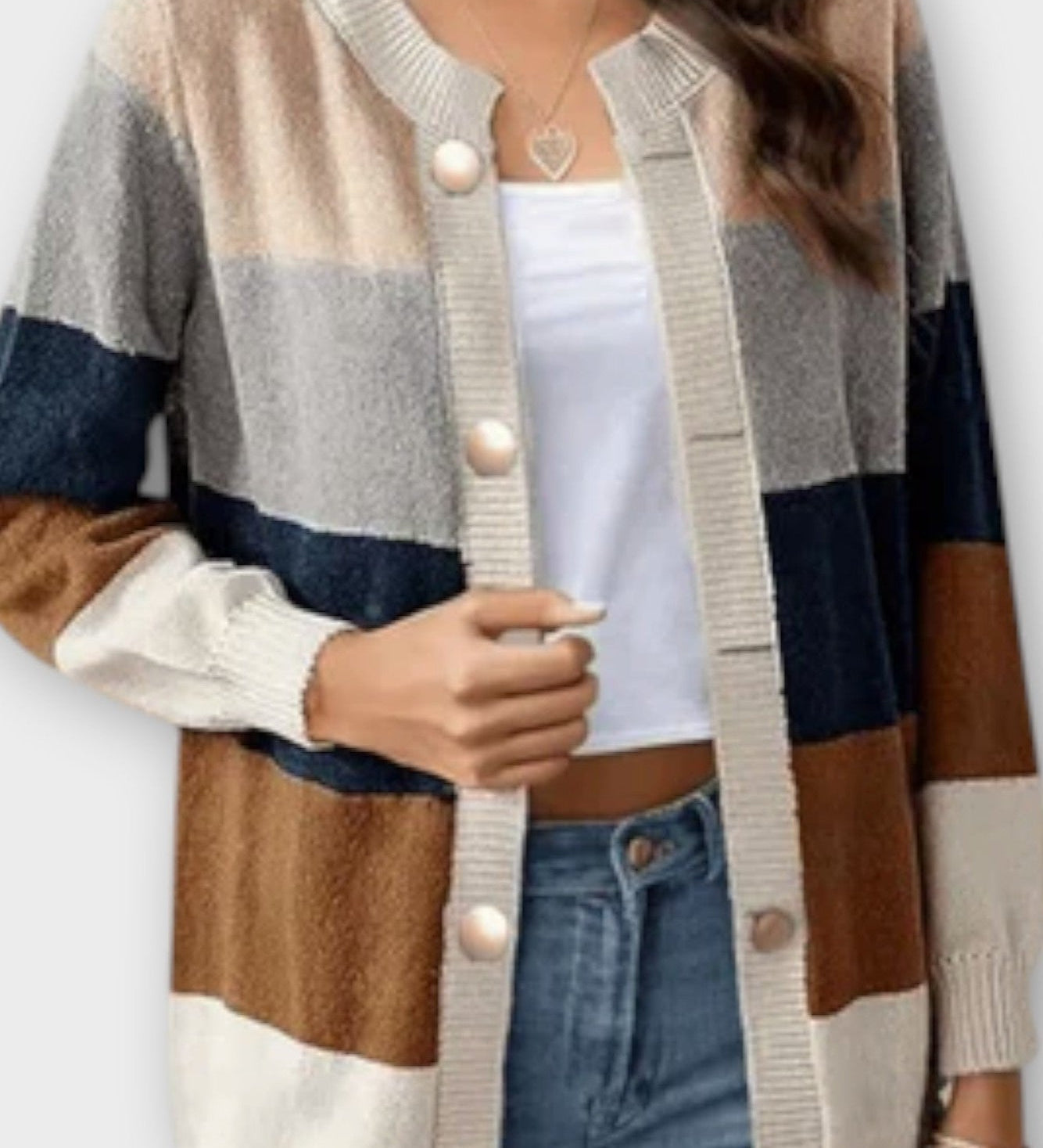 Amalie | Stribet Cardigan