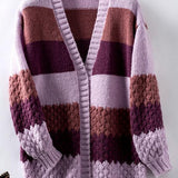Oversized strikket cardigan – Løs strik med åben front