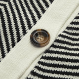 Chevron-cardigan med kontrastknapper