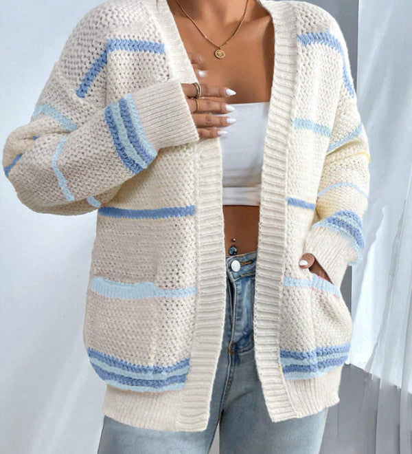 Oversized strikket cardigan – Hyggelig langærmet cardigan med åben front