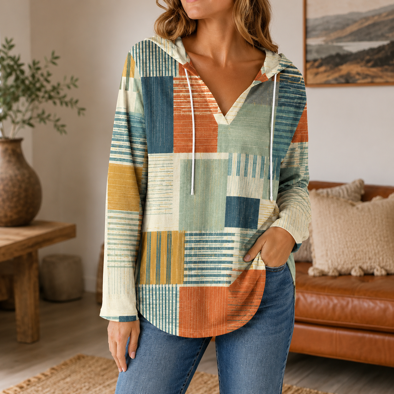 Ellis™ Patchwork Hættebluse