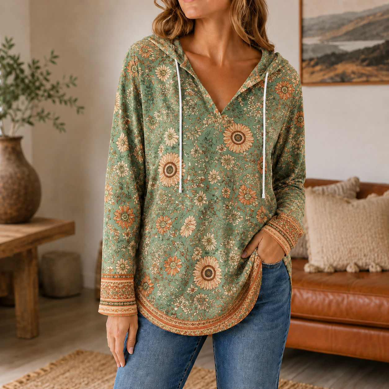 Ellis™ Patchwork Hættebluse