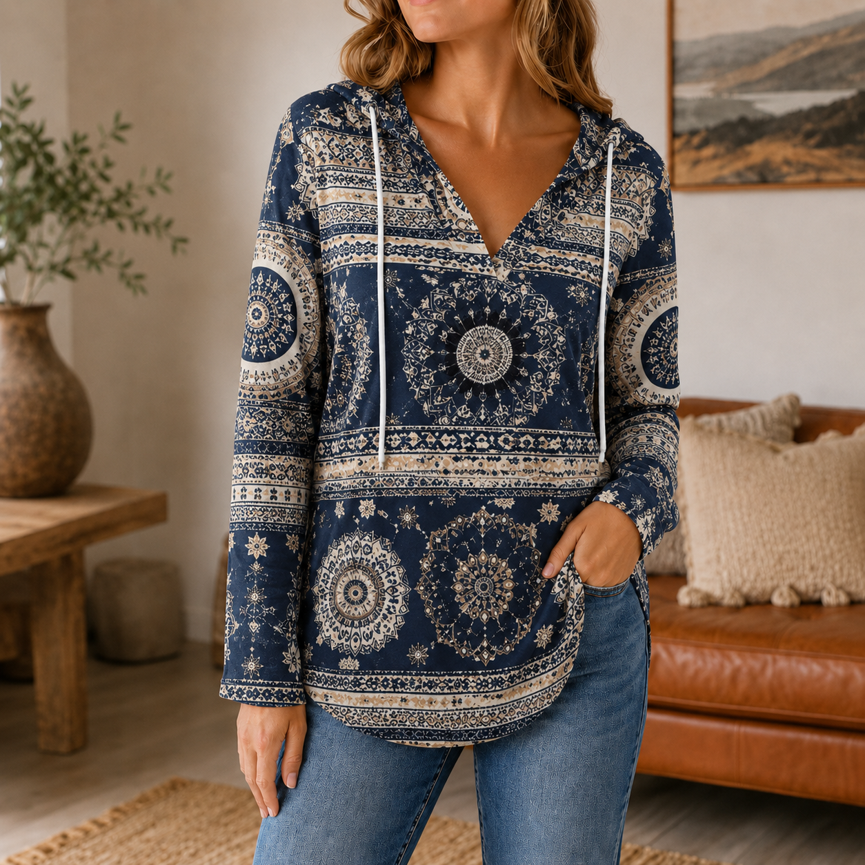 Ellis™ Patchwork Hættebluse