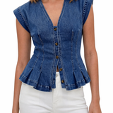 Isobel | V-Neck Denim Top