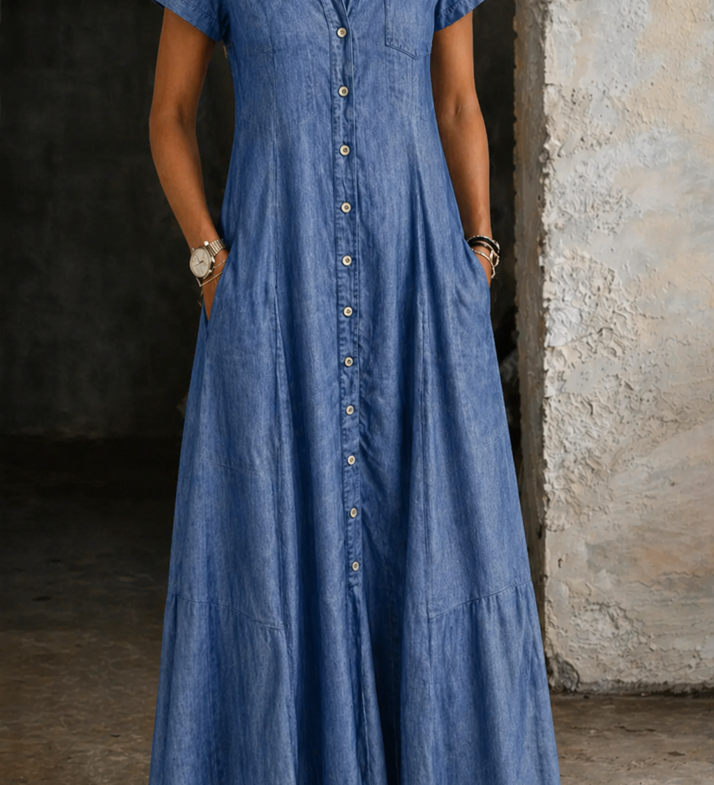 Ruby | Lang denimkjole