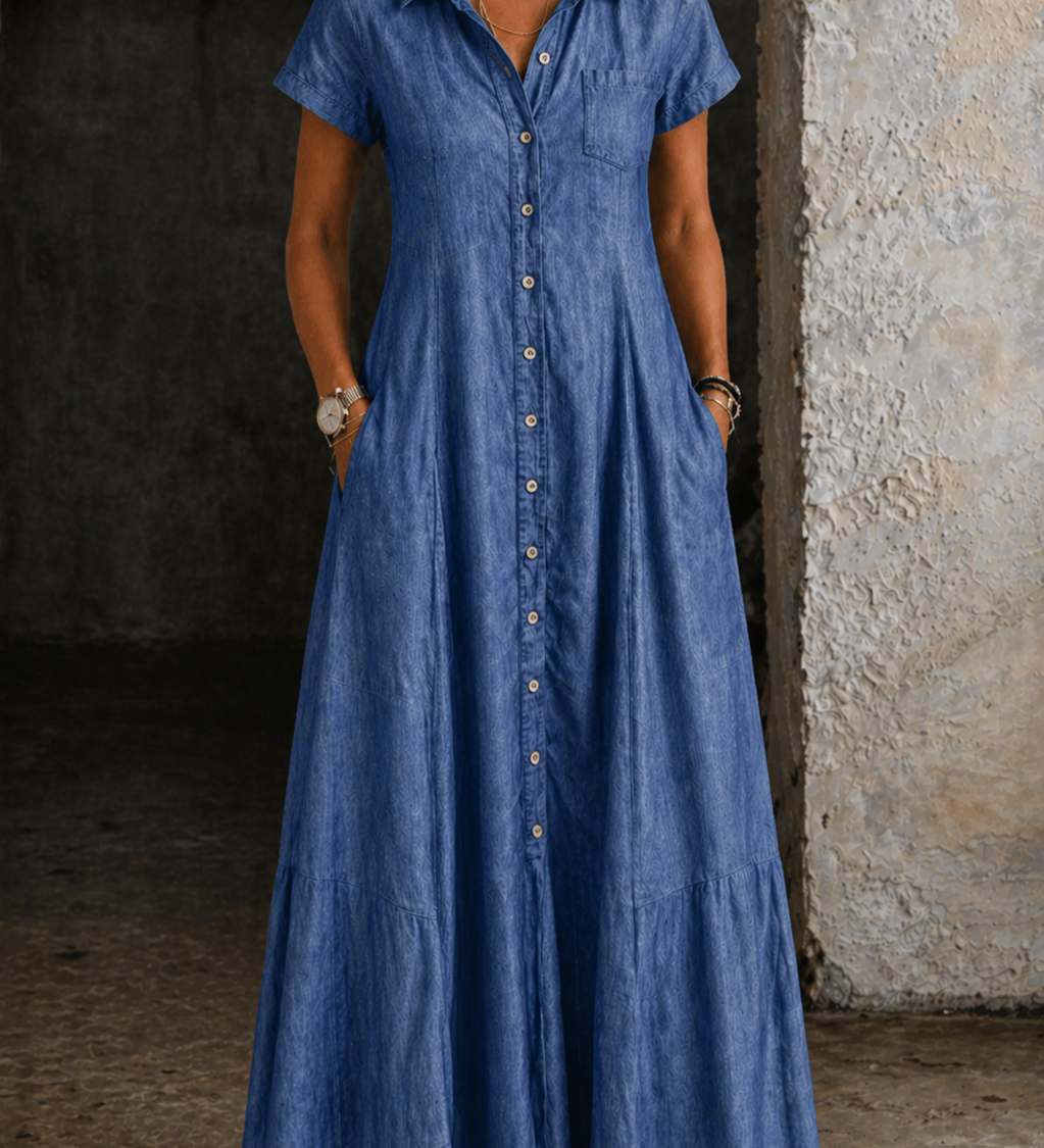 Ruby | Lang denimkjole