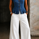 Isobel | V-Neck Denim Top