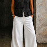 Isobel | V-Neck Denim Top