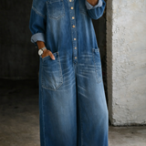 Isla | Off-the-Shoulder Denim Jumpsuit
