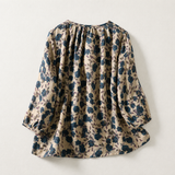 Elise Blomstret Bomuld-Lin Top