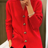 V-hals cardigan – Blød strik med knapper