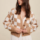 Elodie Mønstret Strik Cardigan