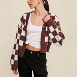 Elodie Mønstret Strik Cardigan