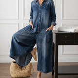 Lily | Cotton Denim Jumpsuit
